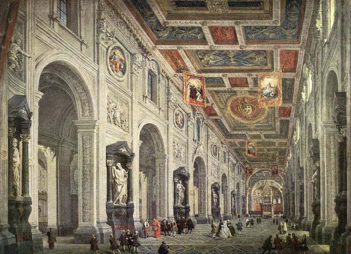 PANNINI, Giovanni Paolo Interior of the San Giovanni in Laterano in Rome oil painting image